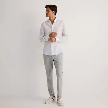 Pánské kalhoty Reserved - Kalhoty chino slim s příměsí viskózy - světle šedá - 7913H-09M - 7913H-09M-36