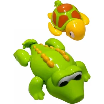 Krokodýl / želva 14cm baby zvířátko natahovací do vody pro miminko 2 druhy
