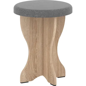 Max-i Taburet M-2 Zvolte barvu:: dub sonoma, Materiál: koženka - šedá