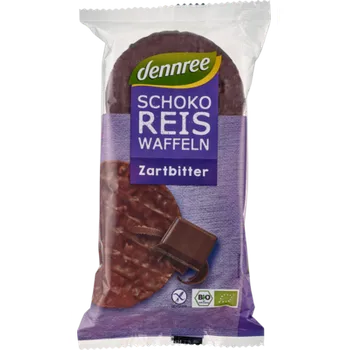 Rýžový chlebíček Dennree Chlebíčky rýžové čokoládové hořké 100g bio