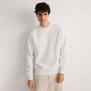 Pánská mikina Reserved - Strukturovaný žerzejový top - krémová - 552EF-01X - 552EF-01X-S