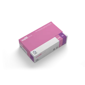 Vyšetřovací rukavice Rukavice nitrilové easyCARE Pink, 100 ks, růžové, nepudrované Rozměr: XS