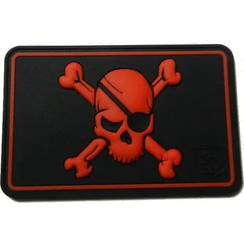 Nášivka JACKETS TO GO Nášivka PIRÁT /LEBKA/ plast ČERNÁ/ČERVENÁ
