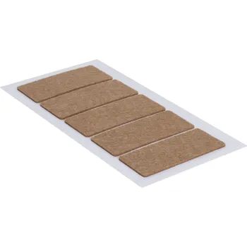 Podložka pod nábytek Walteco Filcové podložky 40x90mm, samolepicí, hnědé, 5 ks
