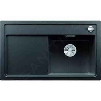 Granitový dřez Blanco Zenar 45 Silgranitový dřez, 848x498 mm, s ovládáním odtoku, černá, 526043