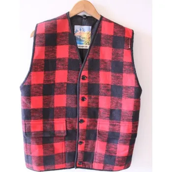 Pánská vesta Vesta flanelová CANADIAN - červené káro Velikost: S