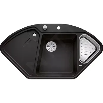 Granitový dřez Blanco Delta II Silgranitový dřez, 1042x560 mm, s příslušenstvím, InFino, černá, 525868