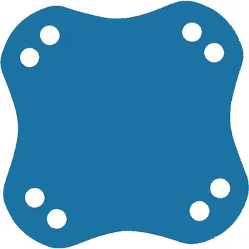 Plovací deska Plavecký ponton OSTROV (8 otvorů) 800x800x38, modrá pruh.