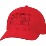 ROTHCO Čepice s vyšitým znakem USMC a US vlajky ČERVENÁ