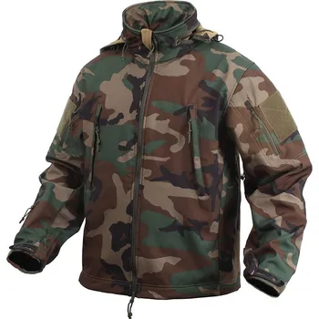 Pánská softshellová bunda ROTHCO Bunda TACTICAL s kapucí softshell WOODLAND