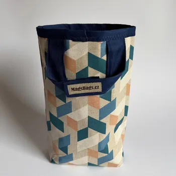 Odpadkový koš Odpadkový koš do auta - modrobéžové ornamenty Magsbags.cz