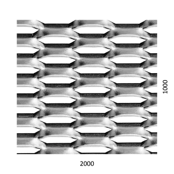 Plech Tahokov Zn, kosočtvercové oko: 44x12mm, můstek: 5mm Šířka: 2000, Výška: 1000