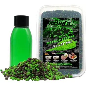 Method Feeder Pelletový Box Oliheň-játra (500g feeder peletek+100ml booster)