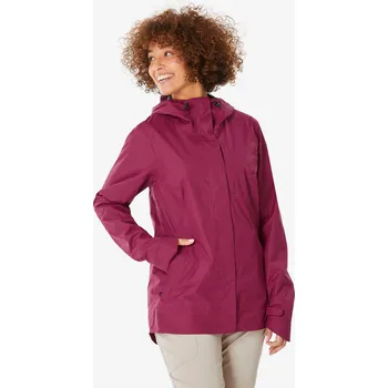 QUECHUA Dámská turistická nepromokavá bunda NH 500 2XL FIALOVÁ