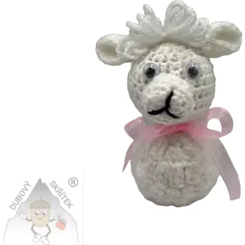 Velikonoční dekorace Dubový skřítek Velikonoční háčkovaný beránek – roztomilá ozdoba na vajíčko