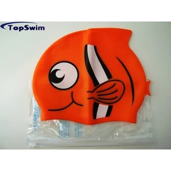 Plavecká čepice Dětská plavecká čepice - tvar RYBKA, oranžová