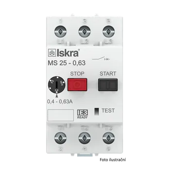 Rozvaděč ISKRA MS1-I 1 A Motorový spouštěč na lištu DIN rozsah 0,63-1A