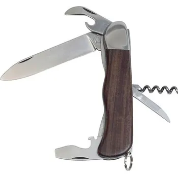 Sebeobrana MIKOV Nůž 5AK/KP zavírací HIKER s pojistkou NEREZ střenka ze DŘEVA