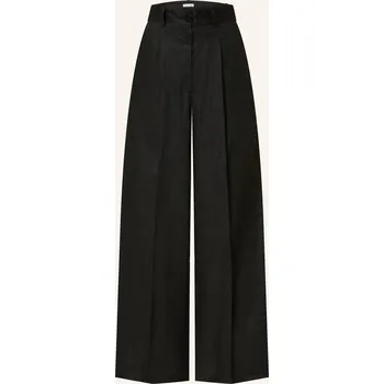 Mrs & Hugs Dámské Marlene Kalhoty Ze Lnu, černá, 36