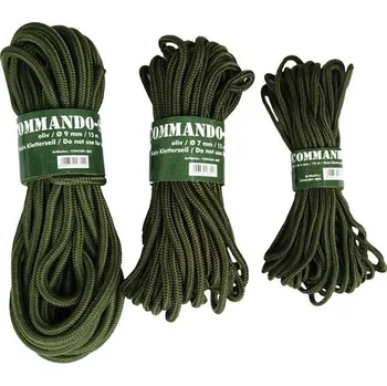 Lano MIL-TEC® Šňůra COMMANDO pomocná 5 mm / 15 m ZELENÁ
