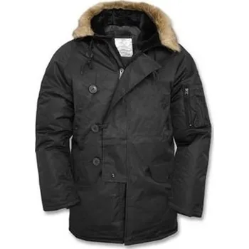 Pánský bomber TEESAR® Bunda US pilotní N-3B dlouhá ČERNÁ