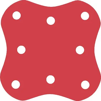 Plovací deska Plavecký ponton OSTROV (4+4 otvory) 800x800x38, červená pruh.