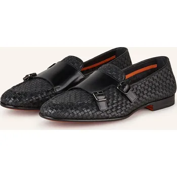 Pánské mokasíny Santoni Pánské Monky S Dvojitou Přezkou, černá, 43