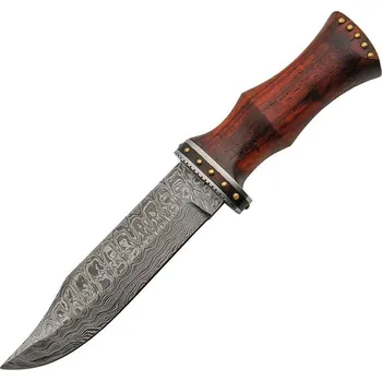 Bojový nůž Nůž s pevnou čepelí DAMASCUS BOWIE dřevěná rukojeť