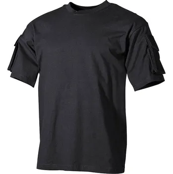 Triko taktické rukáv VELCRO panel s kapsou ČERNÉ Triko taktické rukáv VELCRO panel s kapsou ČERNÉ vel. L