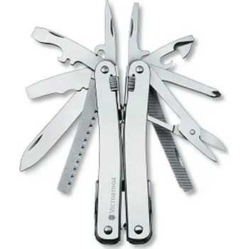 Multifunkční nůž VICTORINOX Kleště multifunkční SwissTool SPIRIT X STŘÍBRNÉ v koženém pouzdře
