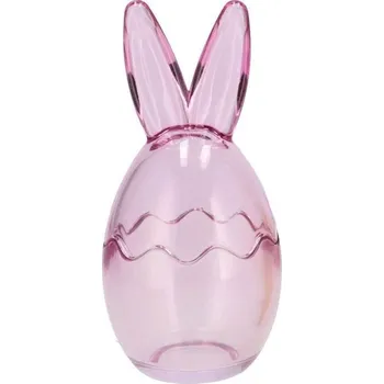 Dóza na potraviny Pastelová fialová skleněná dóza vajíčko s oušky Rabbi - Ø 8*17 cm