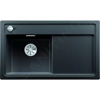 Granitový dřez Blanco Zenar 45 Silgranitový dřez, 848x498 mm, s ovládáním odtoku, černá, 526040