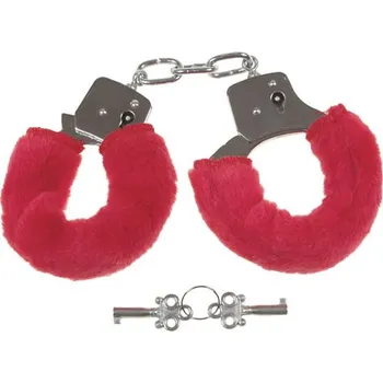 Pouto MFH Pouta řetízková s plyší ČERVENÁ