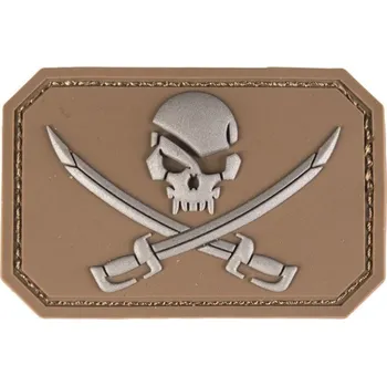 Nášivka MIL-TEC® Nášivka plast 3D na suchém zipu "lebka šavle" COYOTE