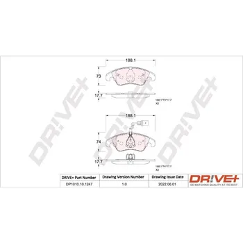 Brzdová destička Sada brzdových destiček, vždy 4 kusy v sadě Dr!ve+ DP1010.10.1247