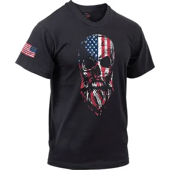 Triko motiv USA vousatá lebka ČERNÉ Triko motiv USA vousatá lebka ČERNÉ vel. 3XL