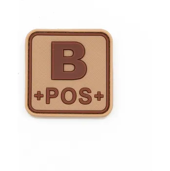 Nášivka JACKETS TO GO Nášivka krevní skupina B POS plast velcro DESERT