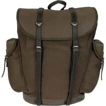 turistický batoh MFH Batoh horský BW 30L polstrované popruhy kožené řemínky ZELENÝ