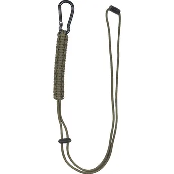 Vybavení pro přežití MIL-TEC® Provázek PARACORD s karabinou ZELENÝ