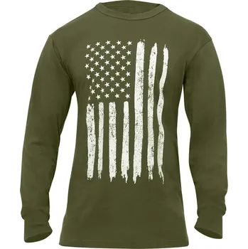 Triko BÍLÁ vlajka USA dlouhý rukáv ZELENÉ Triko BÍLÁ vlajka USA dlouhý rukáv ZELENÉ vel. XL