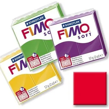 Modelovací hmota Polymerová hmota Fimo Soft, červená č.24