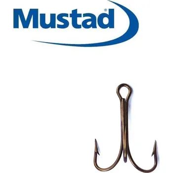 Rybářský háček MUSTAD TROJHÁČKY PO 25ks NORWAY Č.1 + Č.8 BRONZE TROJHÁKY: -Č.-8