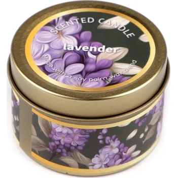 Svíčka Vonná svíčka v plechovce 60 g 3 (lavander) levandulová