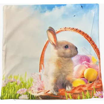 Povlak na polštářek SKANTEX Povlak - VELIKONOCE - ZAJÍČEK V KOŠÍKU velikost:: 40/40 poslední 1 kus