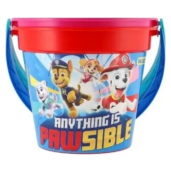 Hračka na písek Kbelík kulatý Tlapková patrola-plast, mix barev