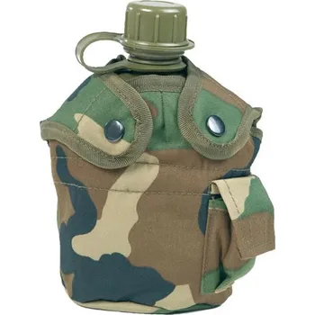Láhev MIL-TEC® Láhev polní US 1l s pítkem a obalem WOODLAND