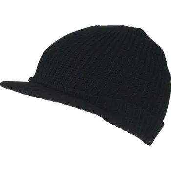 Módní doplněk MFH Čepice pletená s kšiltem US SHIELD ČERNÁ