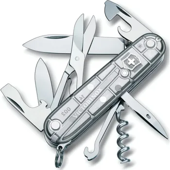 Multifunkční nůž VICTORINOX Nůž kapesní CLIMBER 91mm STŘÍBRNÝ transparentní