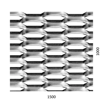 Plech Tahokov Zn, kosočtvercové oko: 44x12mm, můstek: 5mm Šířka: 1500, Výška: 1000