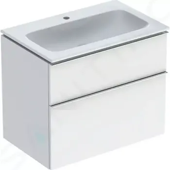Koupelnový nábytek Geberit iCon Skříňka s umyvadlem, 75x63x48 cm, KeraTect, lesklá bílá, 502.332.01.2